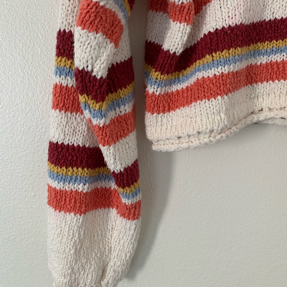 FOREVER 21 | Retro Striped Cropped Knit Sweater - Picture 6 of 7